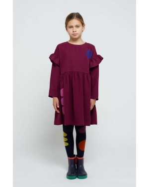 Bobo Choses sukienka dziecięca kolor fioletowy mini rozkloszowana