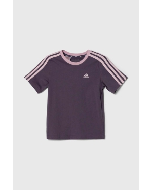 adidas t-shirt bawełniany dziecięcy kolor fioletowy