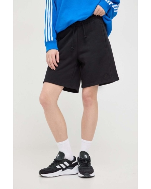 adidas szorty damskie kolor czarny gładkie high waist IW1253