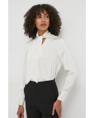 Calvin Klein bluzka damska kolor beżowy gładka