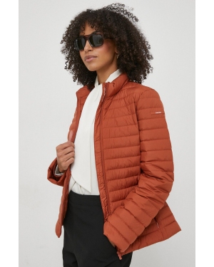 Calvin Klein kurtka puchowa damska kolor brązowy przejściowa
