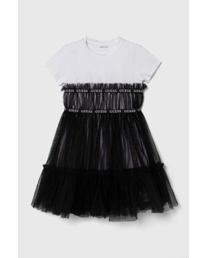 Guess sukienka dziecięca kolor czarny mini rozkloszowana