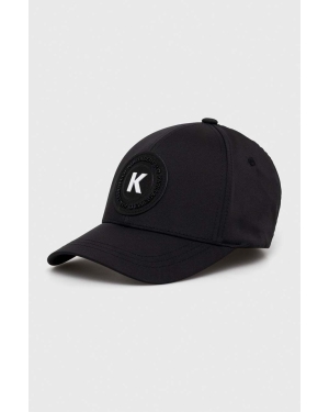 Karl Lagerfeld czapka z daszkiem kolor czarny z nadrukiem