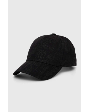 Karl Lagerfeld czapka z daszkiem kolor czarny wzorzysta