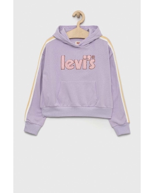 Levi's bluza dziecięca kolor fioletowy z kapturem