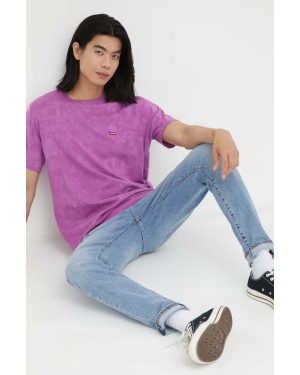 Levi's t-shirt bawełniany kolor fioletowy wzorzysty