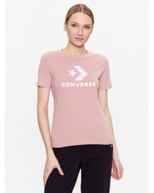 Converse T-Shirt Floral Star Chevron 10024538-A03 Różowy Slim Fit