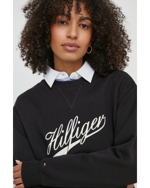 Tommy Hilfiger bluza bawełniana damska kolor czarny z nadrukiem