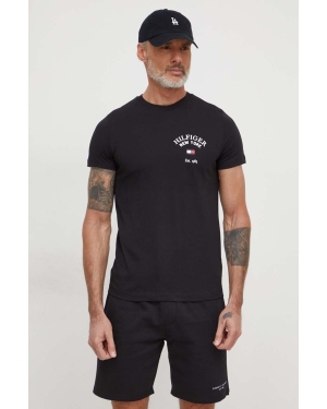 Tommy Hilfiger t-shirt bawełniany męski kolor czarny z nadrukiem MW0MW33689