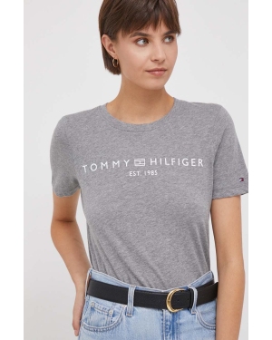Tommy Hilfiger t-shirt bawełniany damski kolor szary