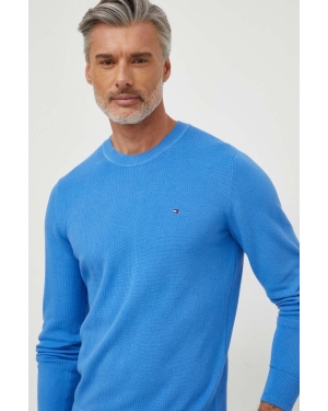 Tommy Hilfiger sweter bawełniany kolor niebieski lekki MW0MW33511
