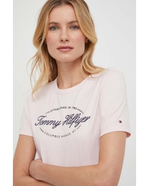 Tommy Hilfiger t-shirt bawełniany damski kolor różowy WW0WW41039
