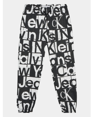 Calvin Klein Jeans Spodnie dresowe Grid IB0IB01937 Czarny Regular Fit