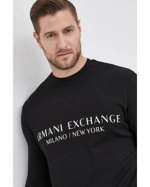 Armani Exchange bluza bawełniana męska kolor czarny z nadrukiem 8NZM88 ZJKRZ NOS