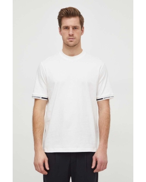 Armani Exchange t-shirt bawełniany męski kolor beżowy gładki 3DZTLR ZJLFZ