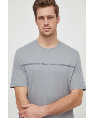 Armani Exchange t-shirt bawełniany męski kolor szary z nadrukiem 3DZTLG ZJ9JZ