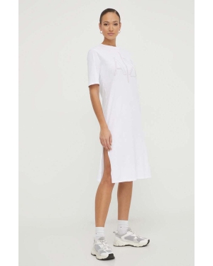 Armani Exchange sukienka bawełniana kolor biały mini prosta 3DYA70 YJ3RZ