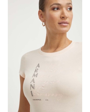 Armani Exchange t-shirt bawełniany damski kolor pomarańczowy 3DYT05 YJ3RZ