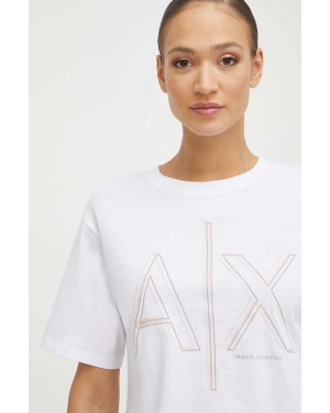 Armani Exchange t-shirt bawełniany damski kolor biały 3DYT06 YJ3RZ
