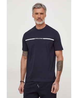 Armani Exchange t-shirt bawełniany męski kolor granatowy z nadrukiem 3DZTLG ZJ9JZ
