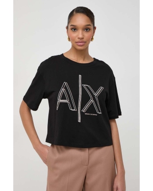 Armani Exchange t-shirt bawełniany damski kolor czarny 3DYT06 YJ3RZ