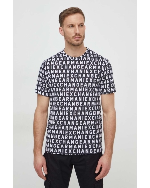 Armani Exchange t-shirt bawełniany męski kolor czarny wzorzysty 3DZTJW ZJH4Z