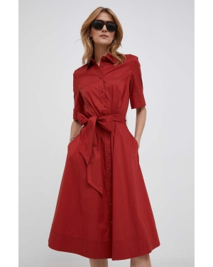 Lauren Ralph Lauren sukienka kolor czerwony mini rozkloszowana