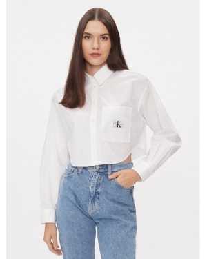 Calvin Klein Jeans Koszula J20J222614 Biały Cropped Fit