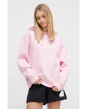 adidas Originals bluza Adicolor Essentials Boyfriend Hoodie damska kolor różowy z kapturem gładka IR5927