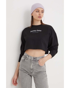 Tommy Jeans bluza damska kolor czarny z nadrukiem DW0DW17332