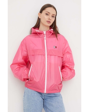 Tommy Jeans kurtka damska kolor różowy przejściowa DW0DW17229