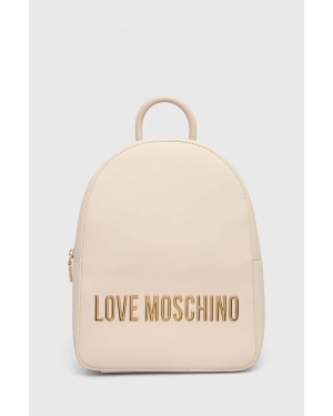 Love Moschino plecak damski kolor beżowy mały z aplikacją