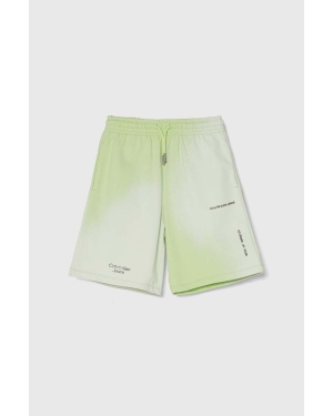 Calvin Klein Jeans szorty bawełniane dziecięce kolor zielony
