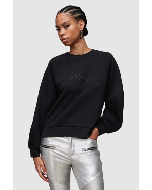AllSaints bluza Cygnet damska kolor czarny z aplikacją