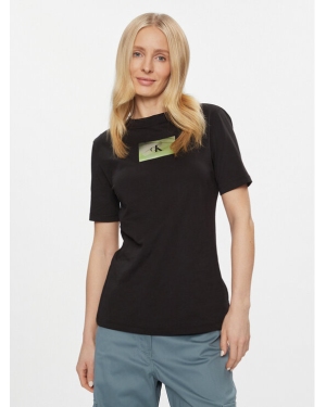 Calvin Klein Jeans T-Shirt Illuminated Box Logo Slim Tee J20J222898 Czarny Slim Fit