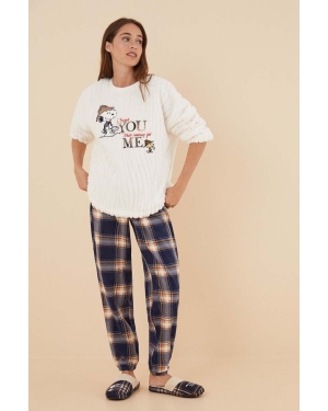 women'secret piżama Snoopy damska kolor beżowy 3136089