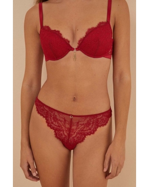 women'secret brazyliany XMAS RED kolor czerwony z koronki 5356456