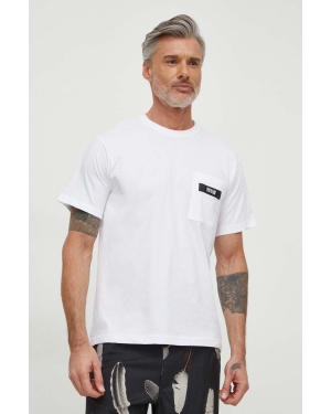 Versace Jeans Couture t-shirt bawełniany męski kolor biały gładki 76GAHE05 CJ00E