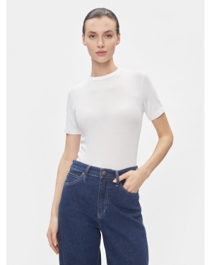 Calvin Klein T-Shirt Modal Rib Ss Tee K20K206404 Biały Slim Fit