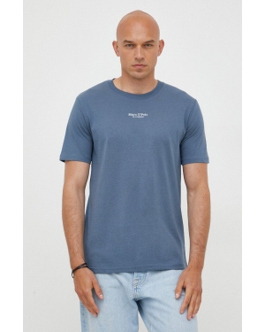 Marc O'Polo t-shirt bawełniany kolor niebieski z nadrukiem