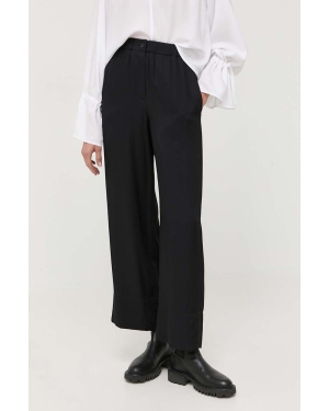 Marc O'Polo spodnie damskie kolor czarny szerokie high waist