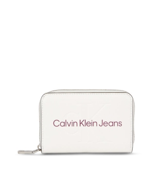 Calvin Klein Jeans Portfel damski Sculpted Med Zip Around Mono K60K607229 Biały