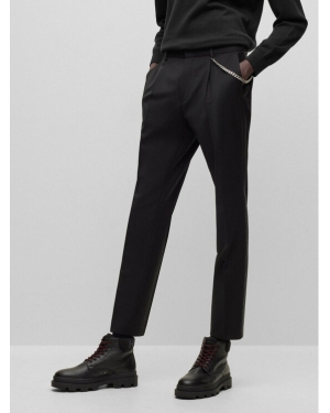 Hugo Spodnie materiałowe 50483152 Czarny Extra Slim Fit