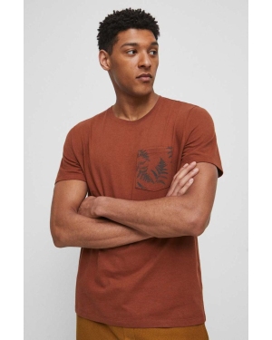 Medicine t-shirt bawełniany męski kolor brązowy
