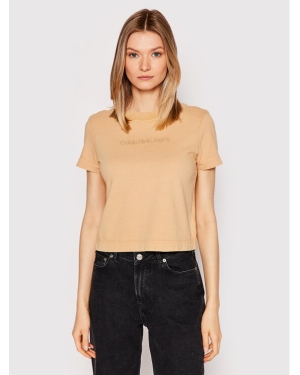 Calvin Klein Jeans T-Shirt J20J218251 Beżowy Regular Fit