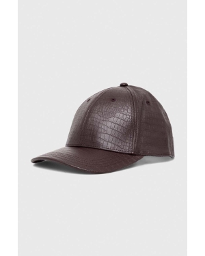 Max Mara Leisure czapka z daszkiem kolor brązowy gładka 2416571017600