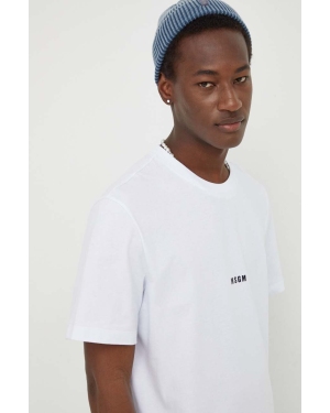 MSGM t-shirt bawełniany męski kolor biały gładki
