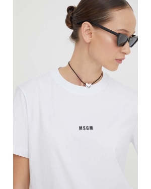 MSGM t-shirt bawełniany damski kolor biały
