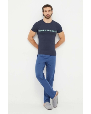 Emporio Armani Underwear t-shirt lounge kolor granatowy z nadrukiem