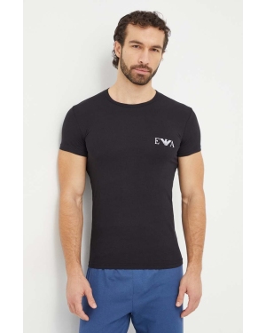 Emporio Armani Underwear t-shirt lounge 2-pack kolor czarny z nadrukiem